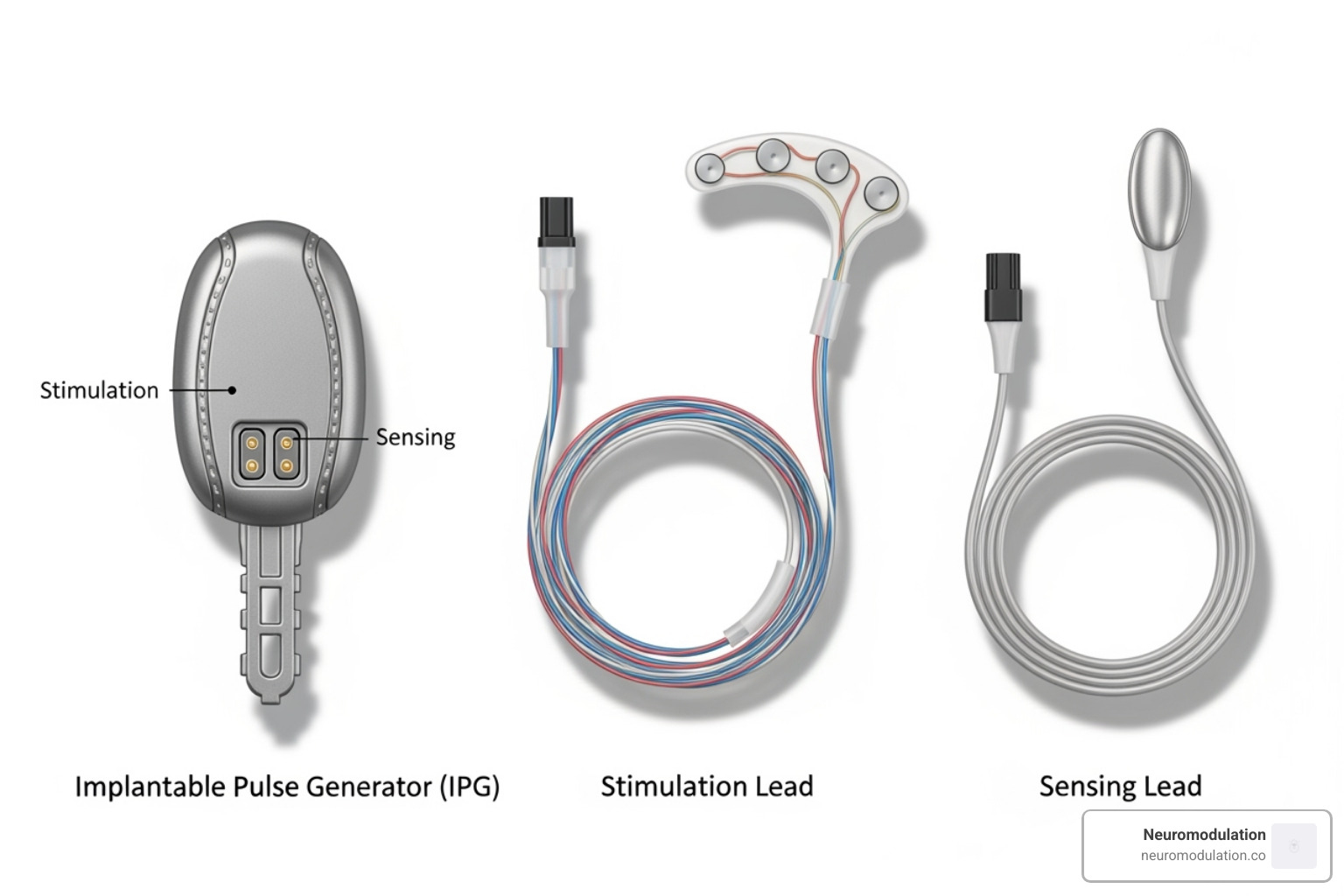 illustrating the three main components of the hypoglossal nerve stimulator system - what is a hypoglossal nerve stimulator