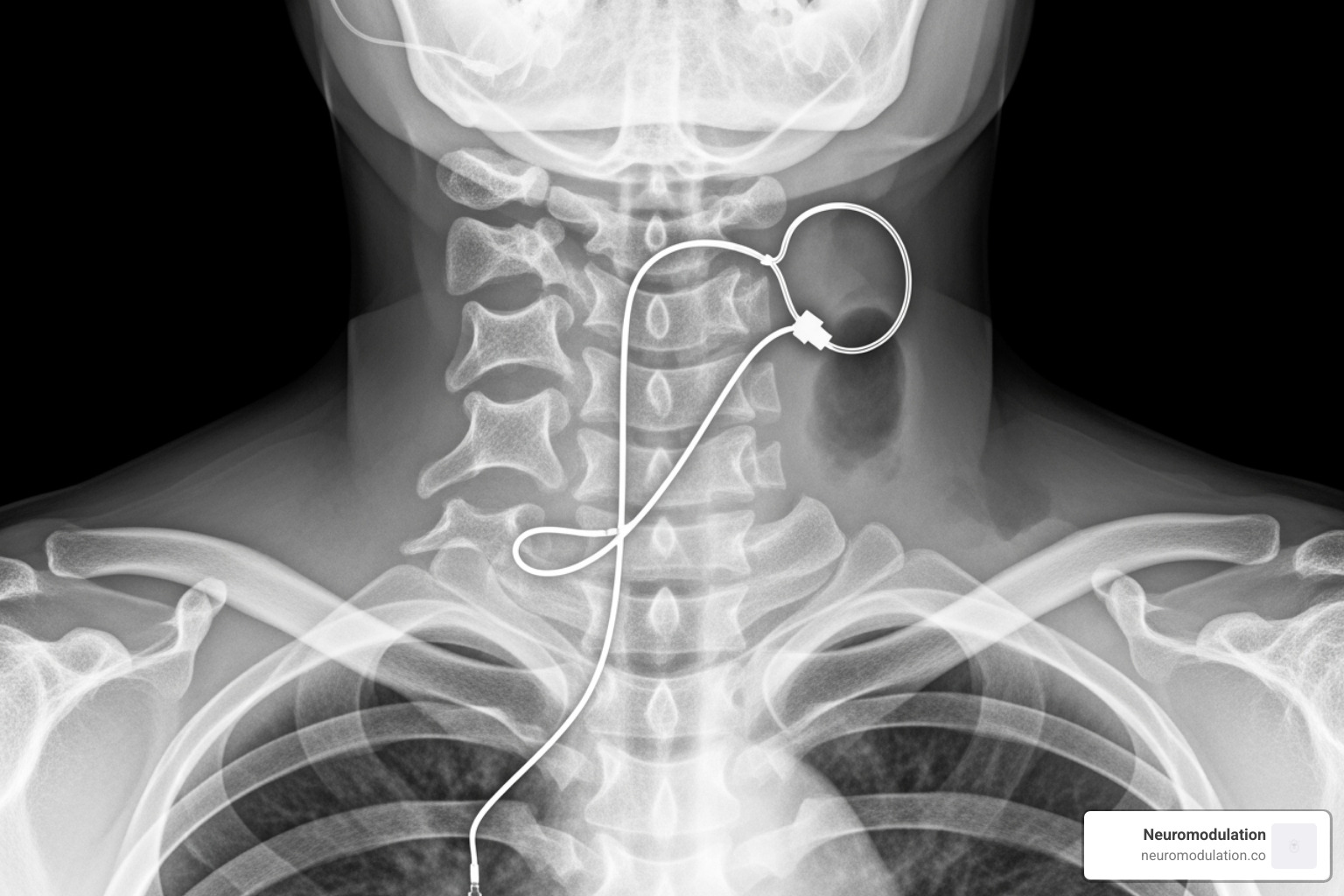 X-ray demonstrating lead migration - hypoglossal nerve stimulator radiology X-ray demonstrating lead migration - hypoglossal nerve stimulator radiology