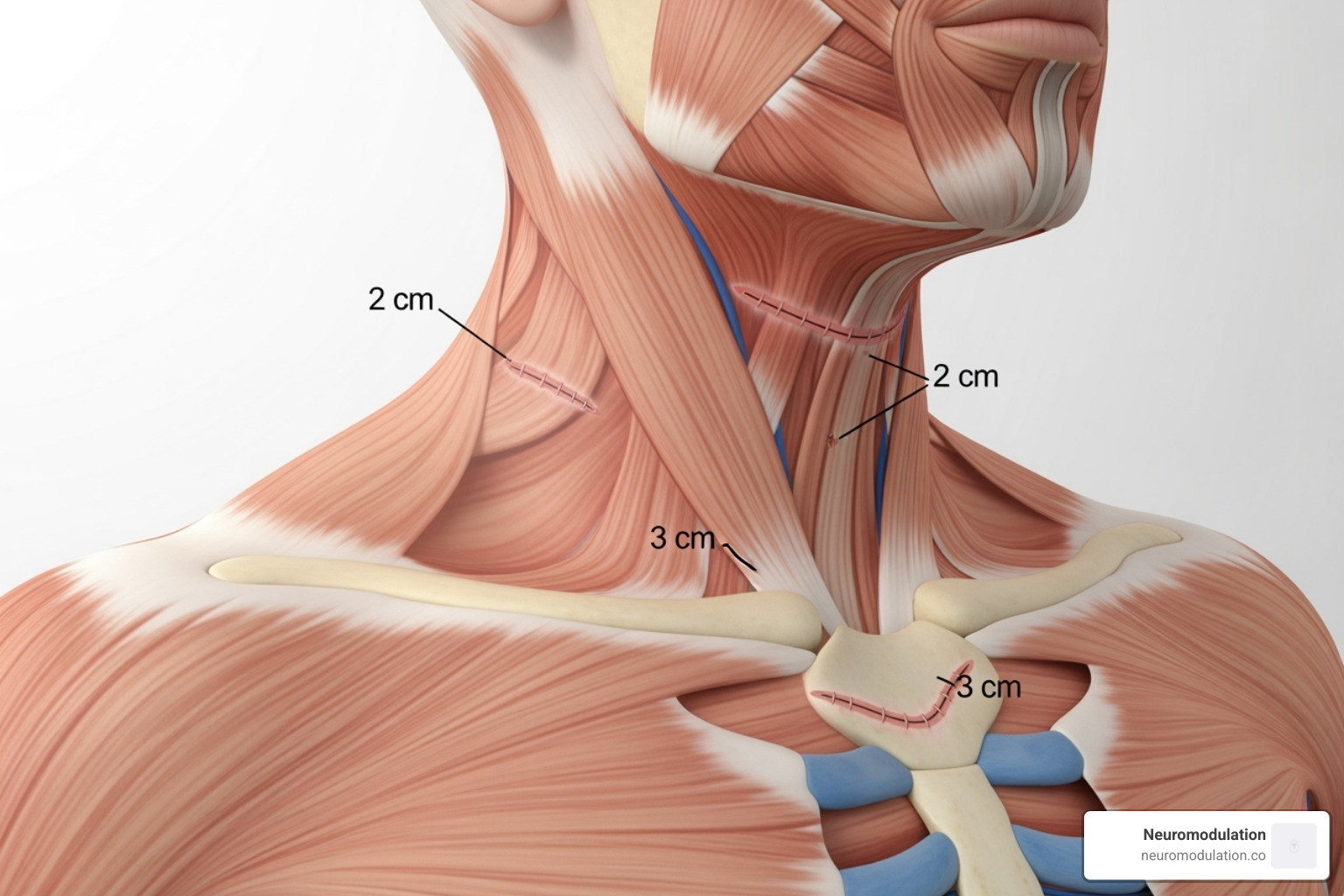 IMAGE illustrating the incision locations for the HNS device - hypoglossal nerve stimulation device IMAGE illustrating the incision locations for the HNS device - hypoglossal nerve stimulation device