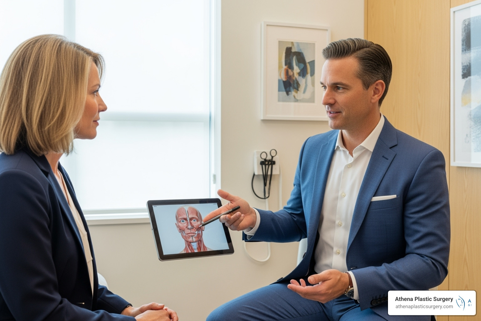 surgeon and patient during a consultation - breast uplift price