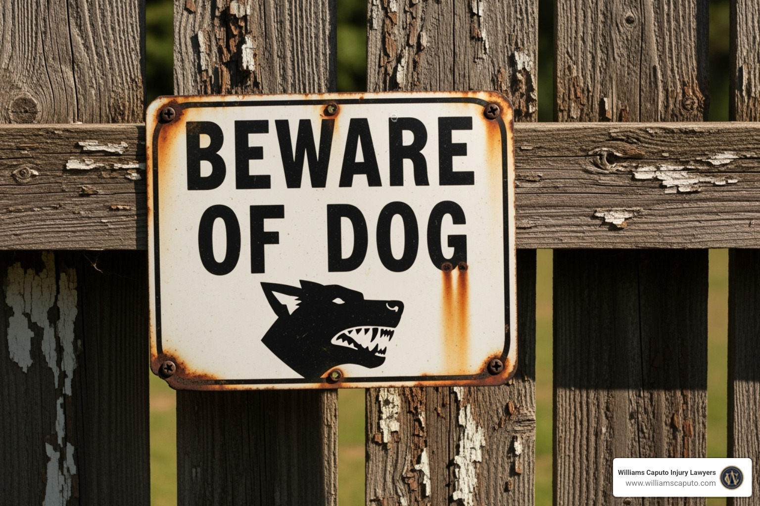 Beware of Dog sign on a fence - texas dog bite laws