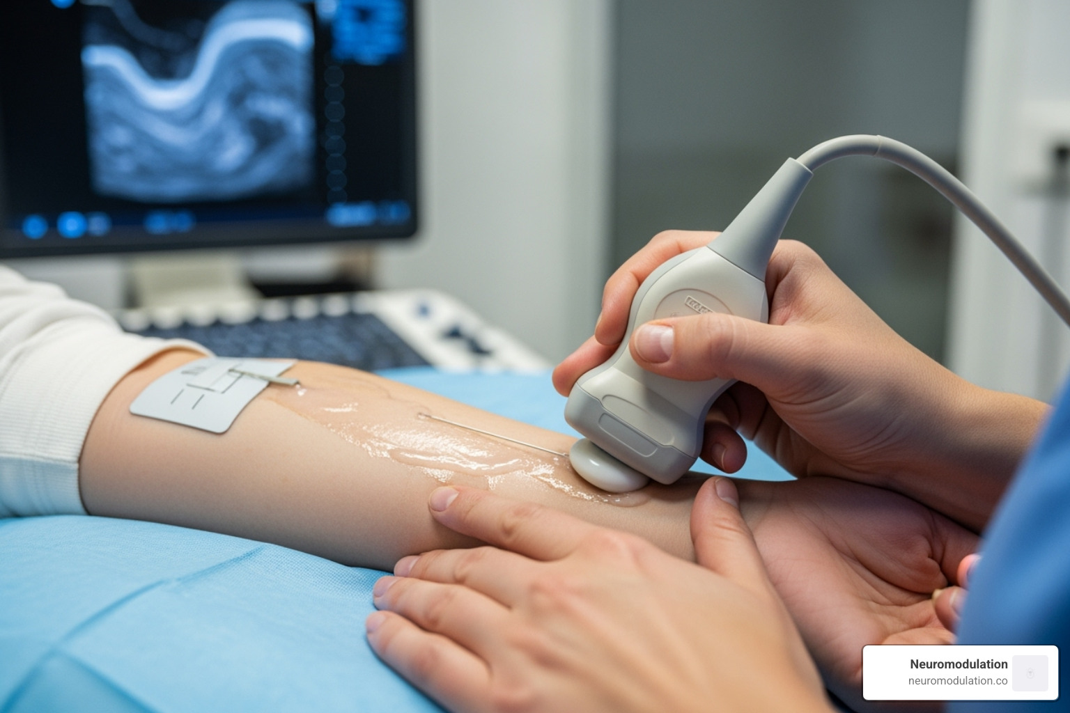 Image of supraclavicular block sonoanatomy and probe position - ultrasound guided blocks Image of supraclavicular block sonoanatomy and probe position - ultrasound guided blocks