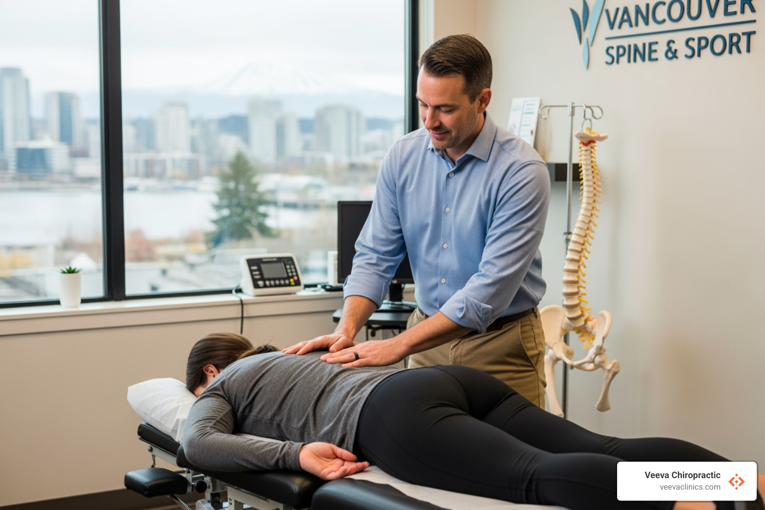 diagram showing the human spine and nervous system - chiropractors vancouver wa