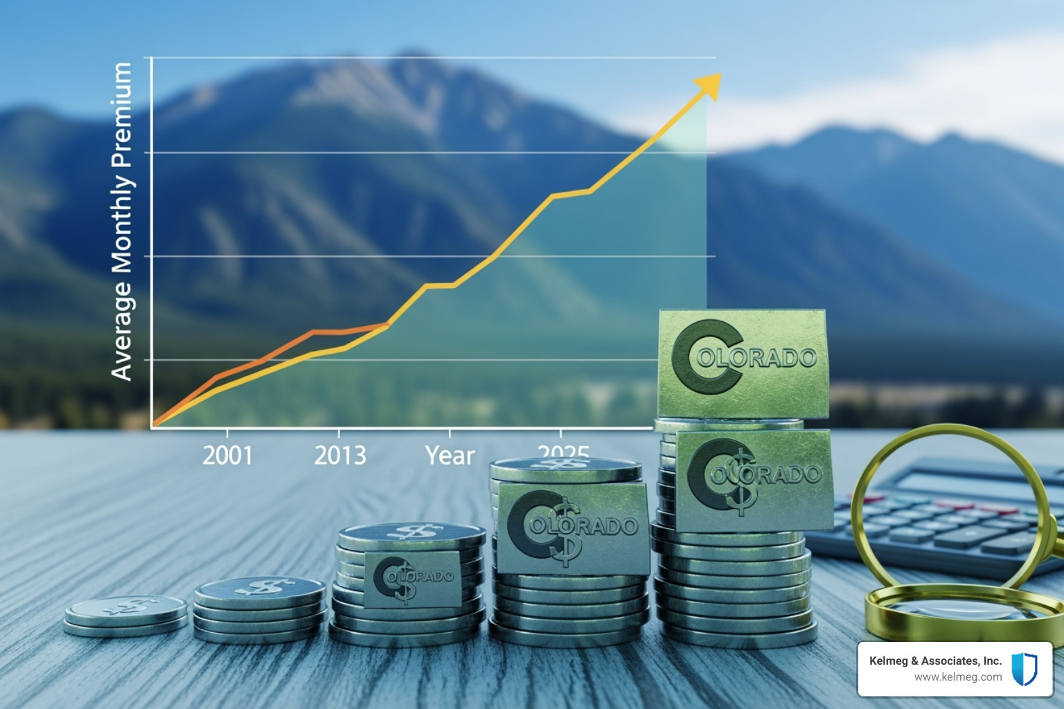 calculator and Colorado map - average cost of individual health insurance colorado