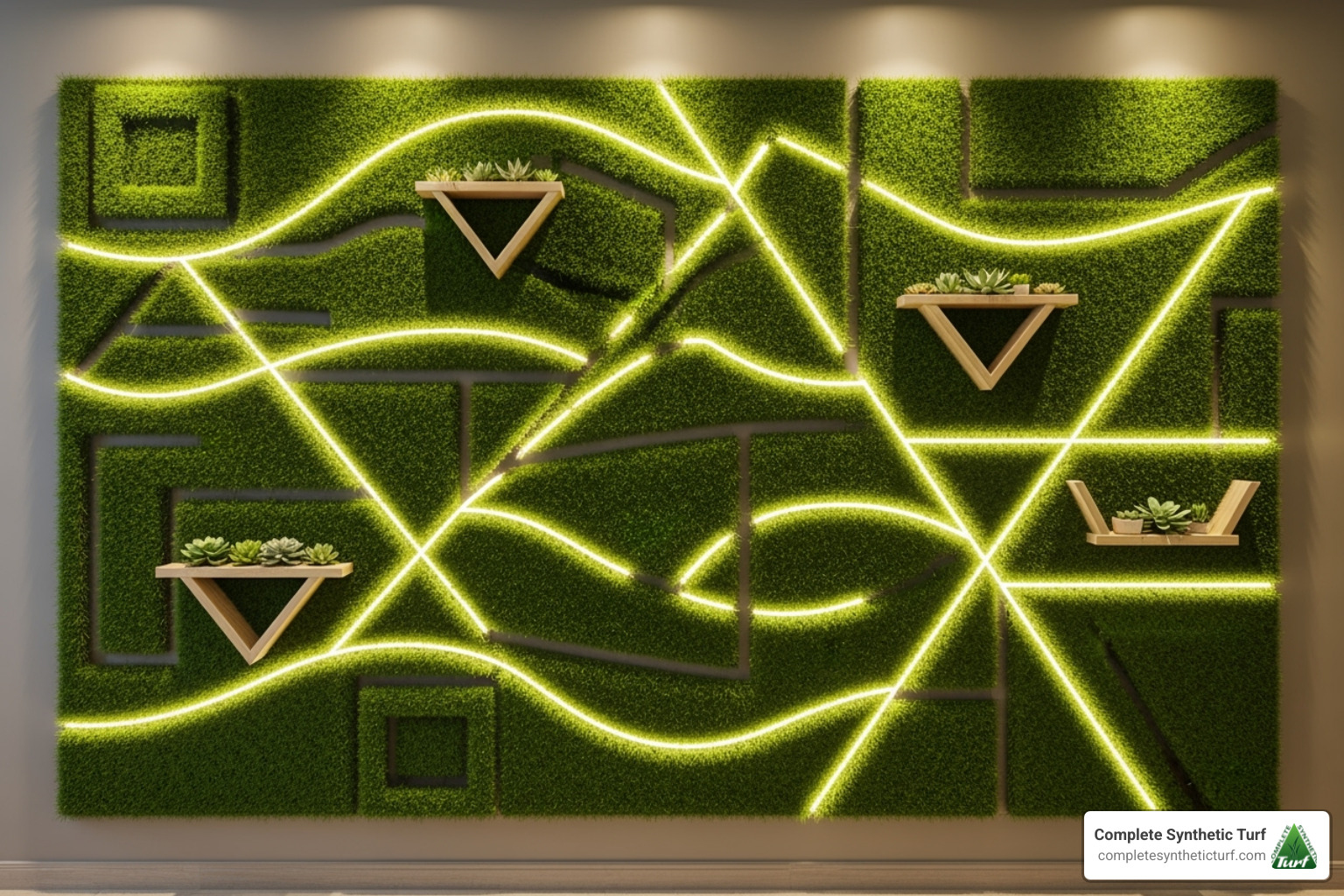 Creative artificial grass wall design ideas - artificial grass installation on wall