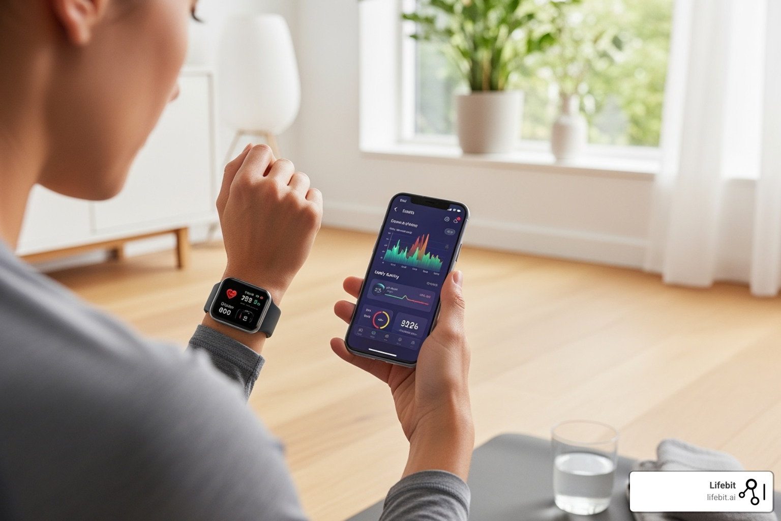 person using a wearable device connected to a health app on their phone - precision medicine trends 2025