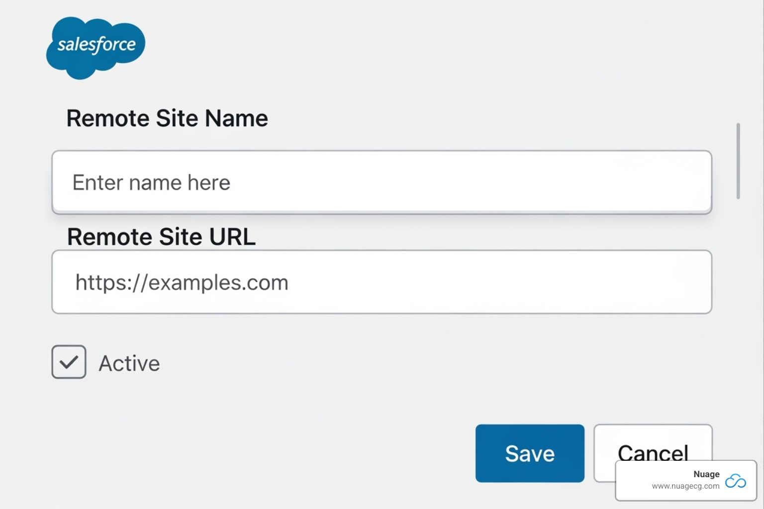 Salesforce Remote Site Settings configuration screen - salesforce and netsuite integration code using restlets
