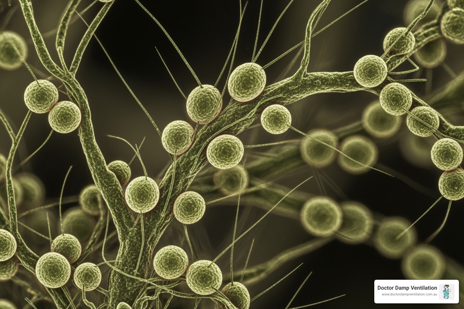 Microscopic mould spores, magnified - gold coast home health