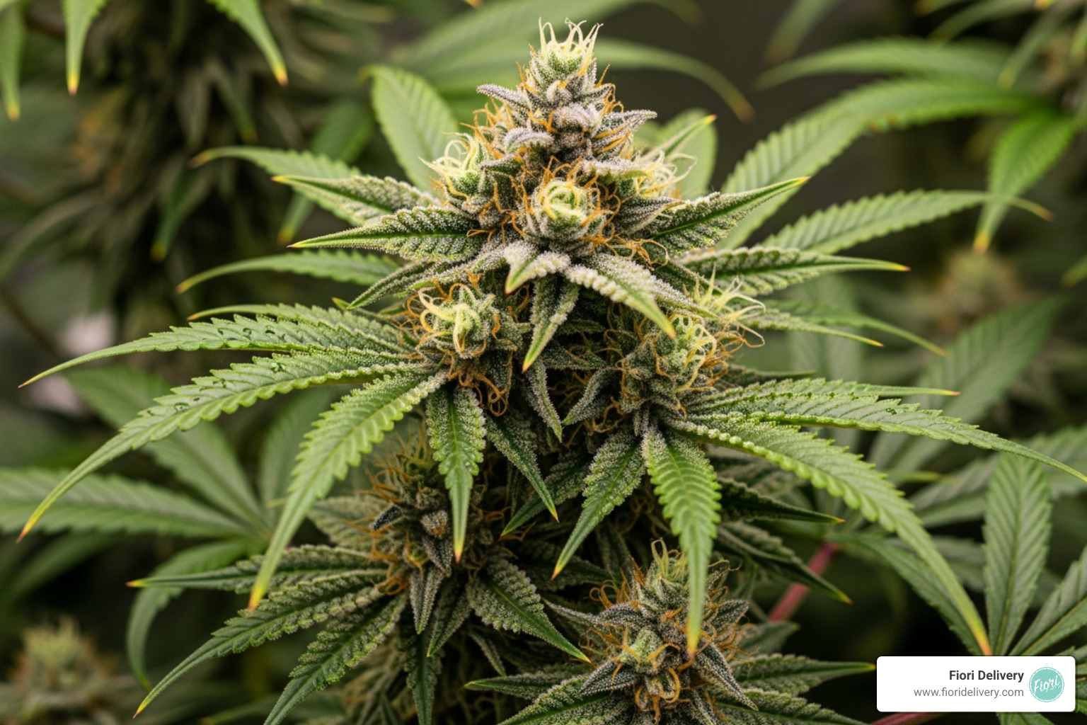 A healthy Godfather OG plant in the flowering stage, showing dense buds and vibrant foliage. - godfather og cannabis seeds