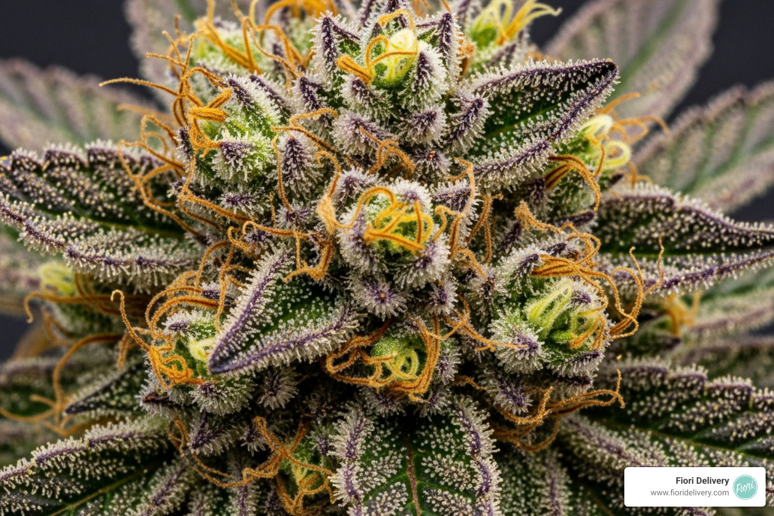 A perfectly cured Godfather OG bud, showing dense structure, trichome coverage, and vibrant colors, ready for consumption. - godfather og cannabis seeds