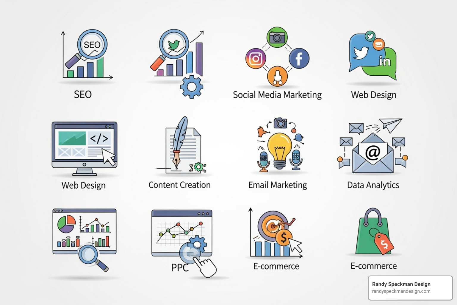 icons for different digital marketing services - digital marketing Richland WA icons for different digital marketing services - digital marketing Richland WA