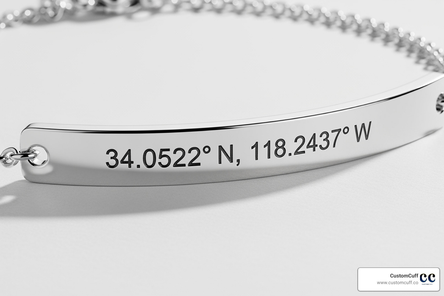 sleek silver bar bracelet engraved with coordinates - engraved silver bracelet for her sleek silver bar bracelet engraved with coordinates - engraved silver bracelet for her