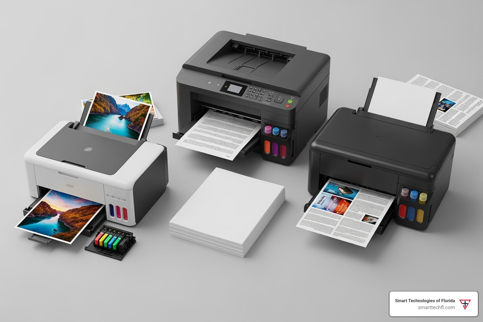 a flowchart helping a user decide between inkjet, laser, and ink tank based on printing volume, color needs, and budget - are laser printers cheaper than ink refills