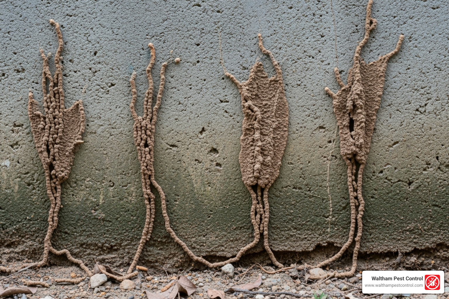 mud tubes on concrete foundation - best pest control for termites near me