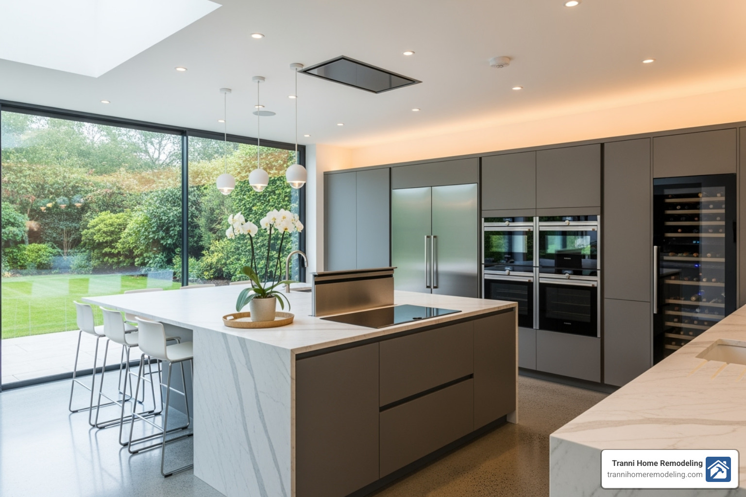 kitchen extension with high-end finishes - house addition contractors