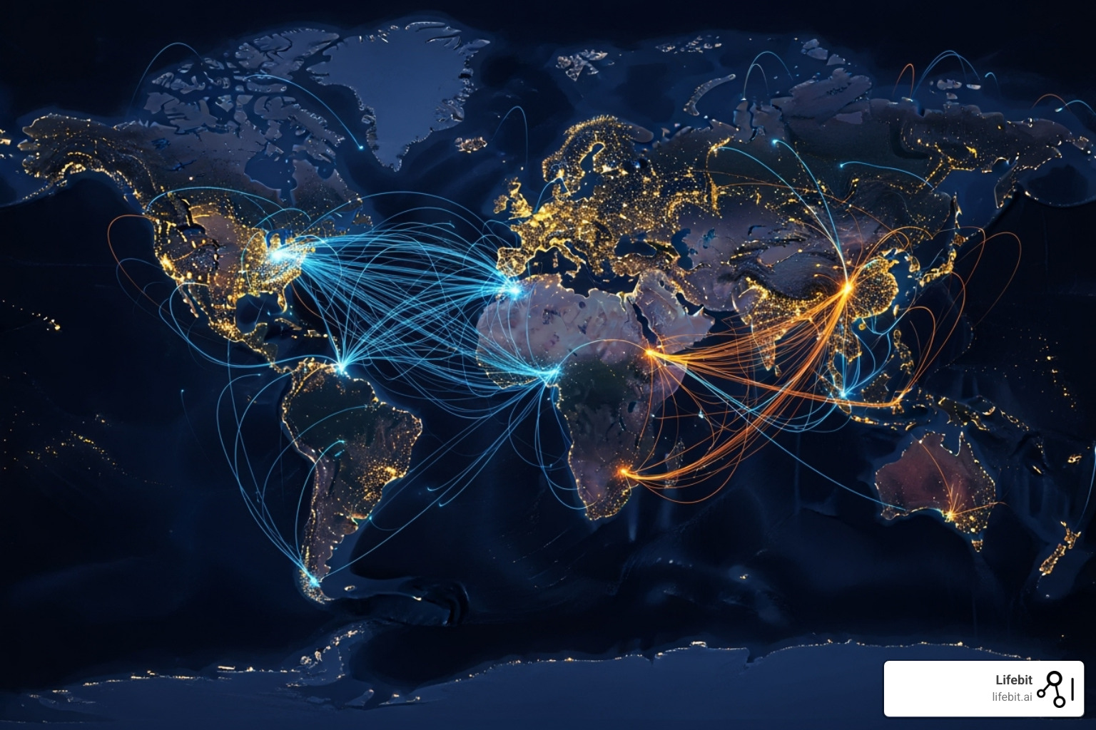 Image showing a map of collaborating research institutions across the globe - What is a Trusted Research Environment?
