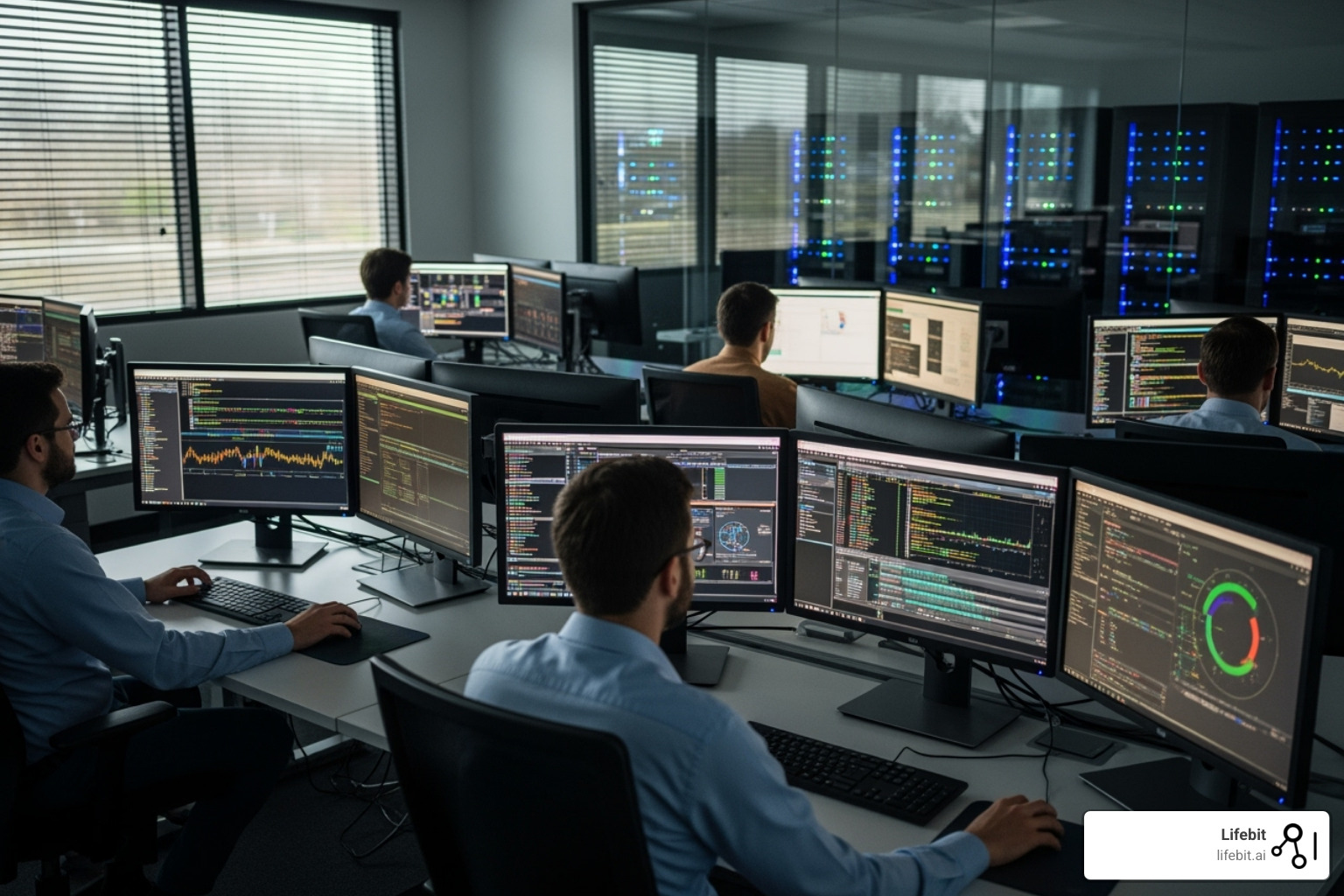 researchers accessing a central secure data hub via controlled virtual desktops - What is a Secure Data Environment (SDE)