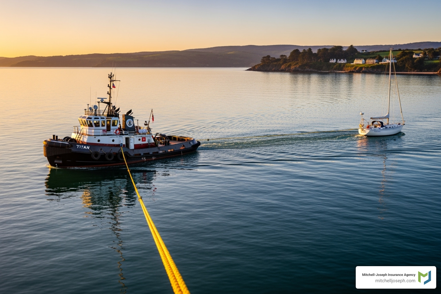 of a boat being safely towed on the water - how much is boat insurance in ny