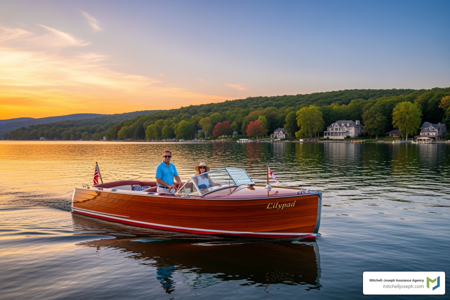 of a boat on one of New York's Finger Lakes - how much is boat insurance in ny