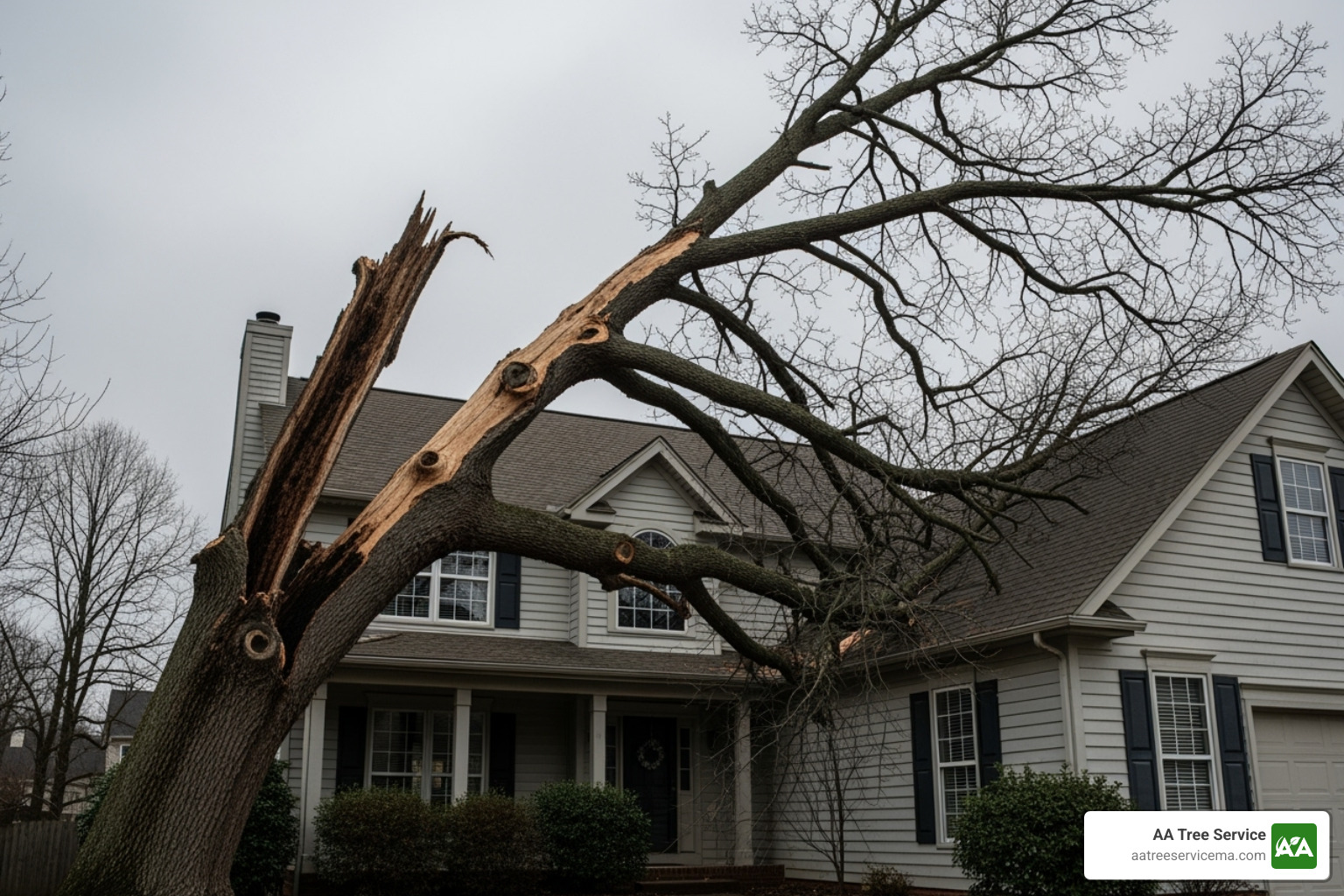 Hazardous tree leaning over house - Local Tree Services Hazardous tree leaning over house - Local Tree Services
