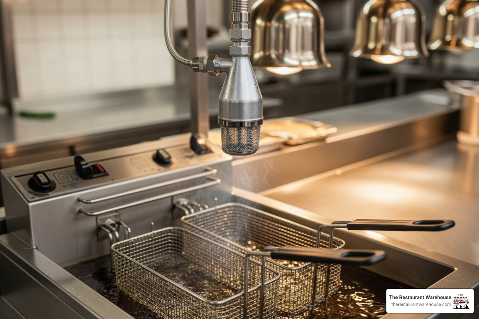 fire suppression system nozzle over a deep fryer - concession trailer fire suppression system