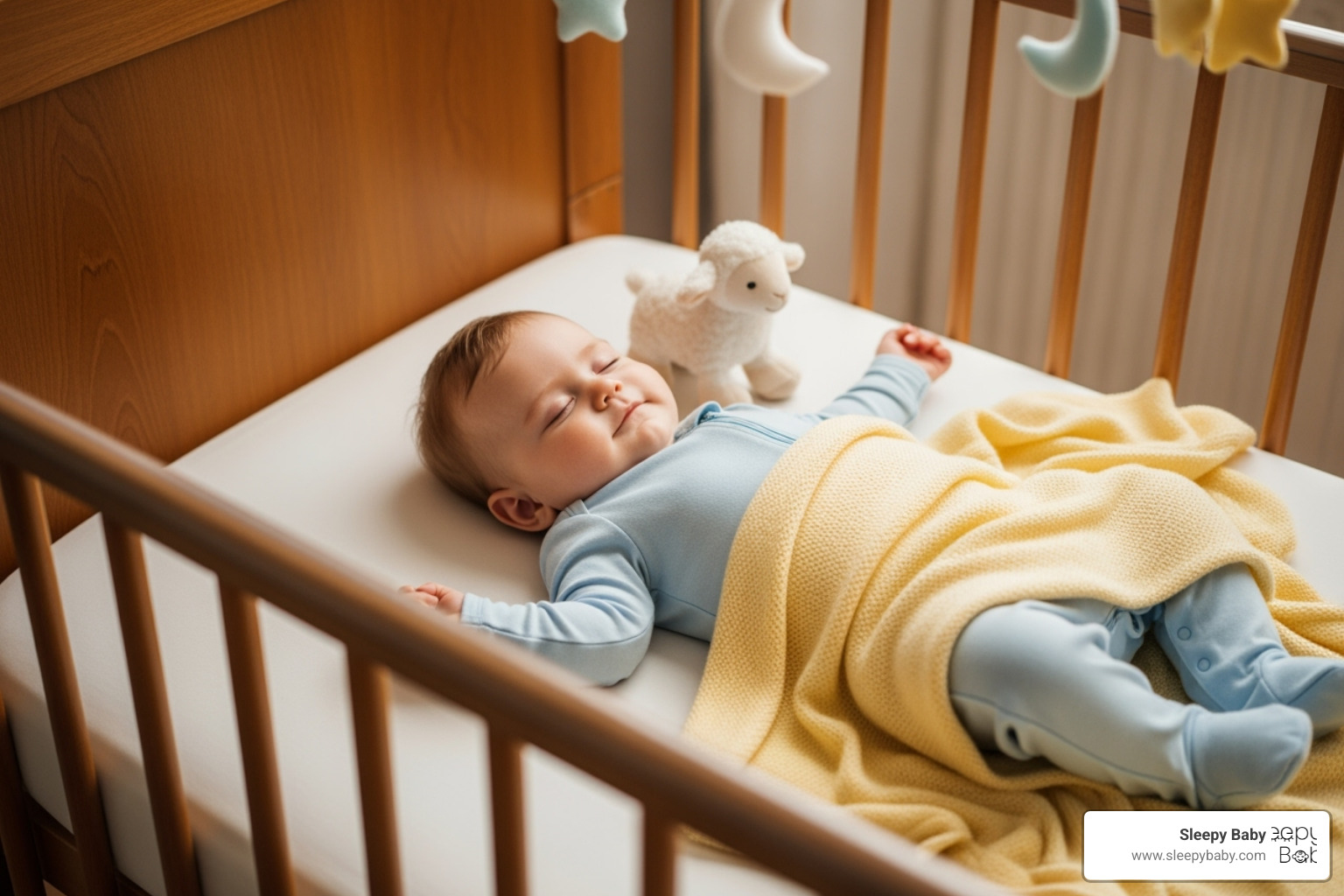 baby peacefully sleeping alone in their crib - help baby nap longer