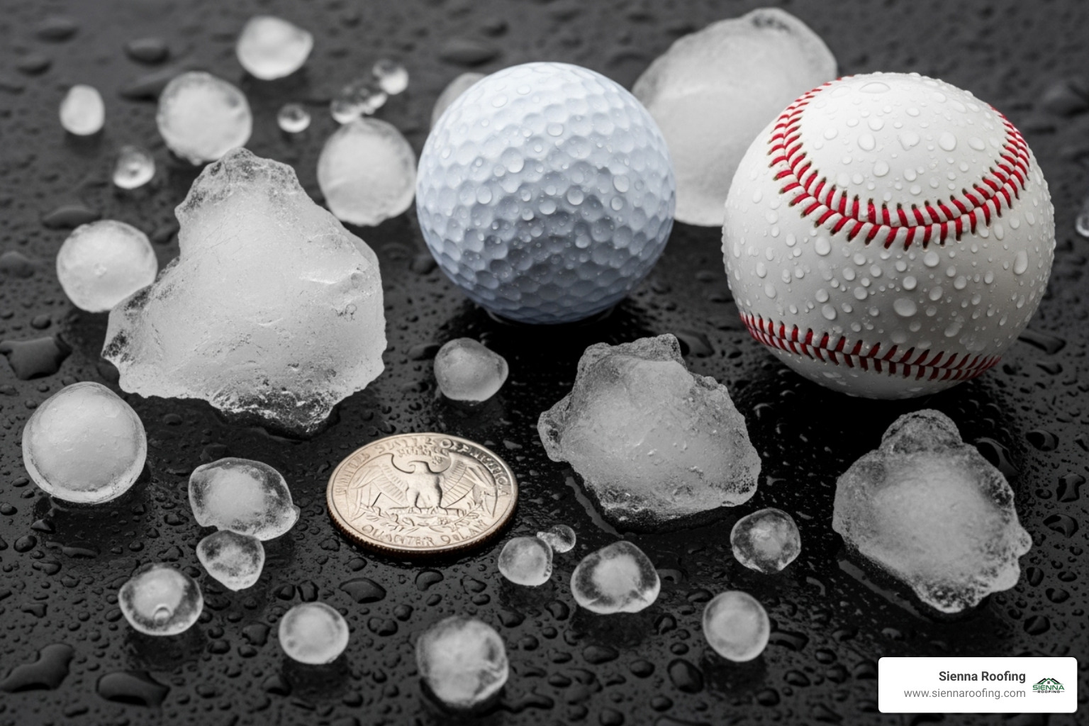 hail sizes comparison - how to tell if roof needs repair from hail damage