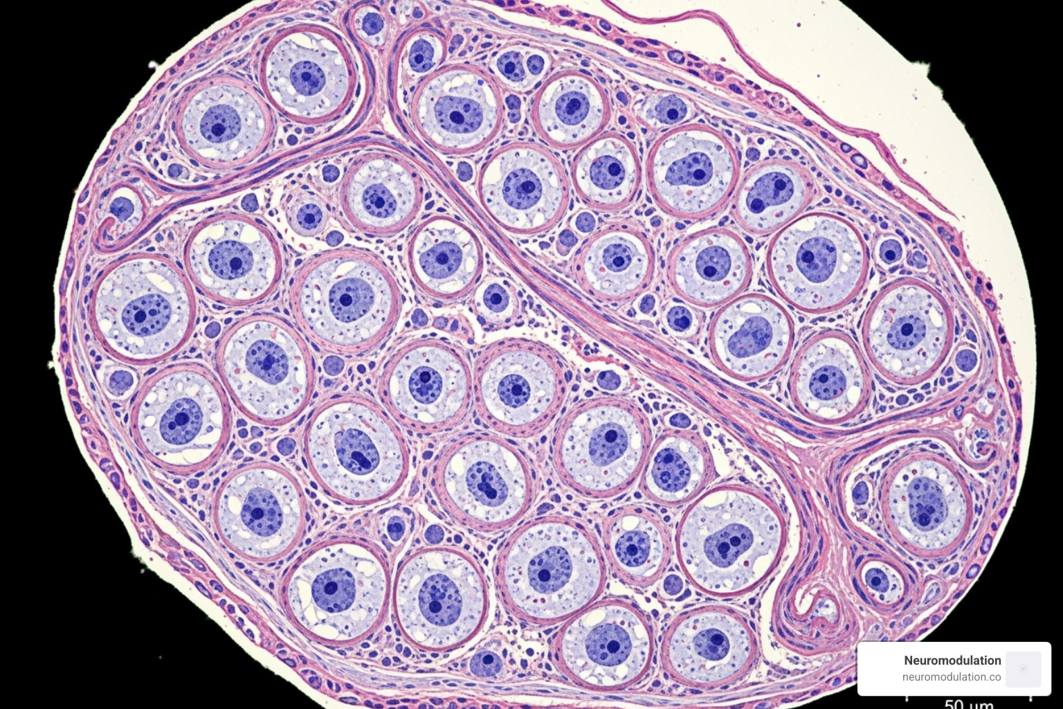 Sensory nerve fiber types - dorsal root ganglion