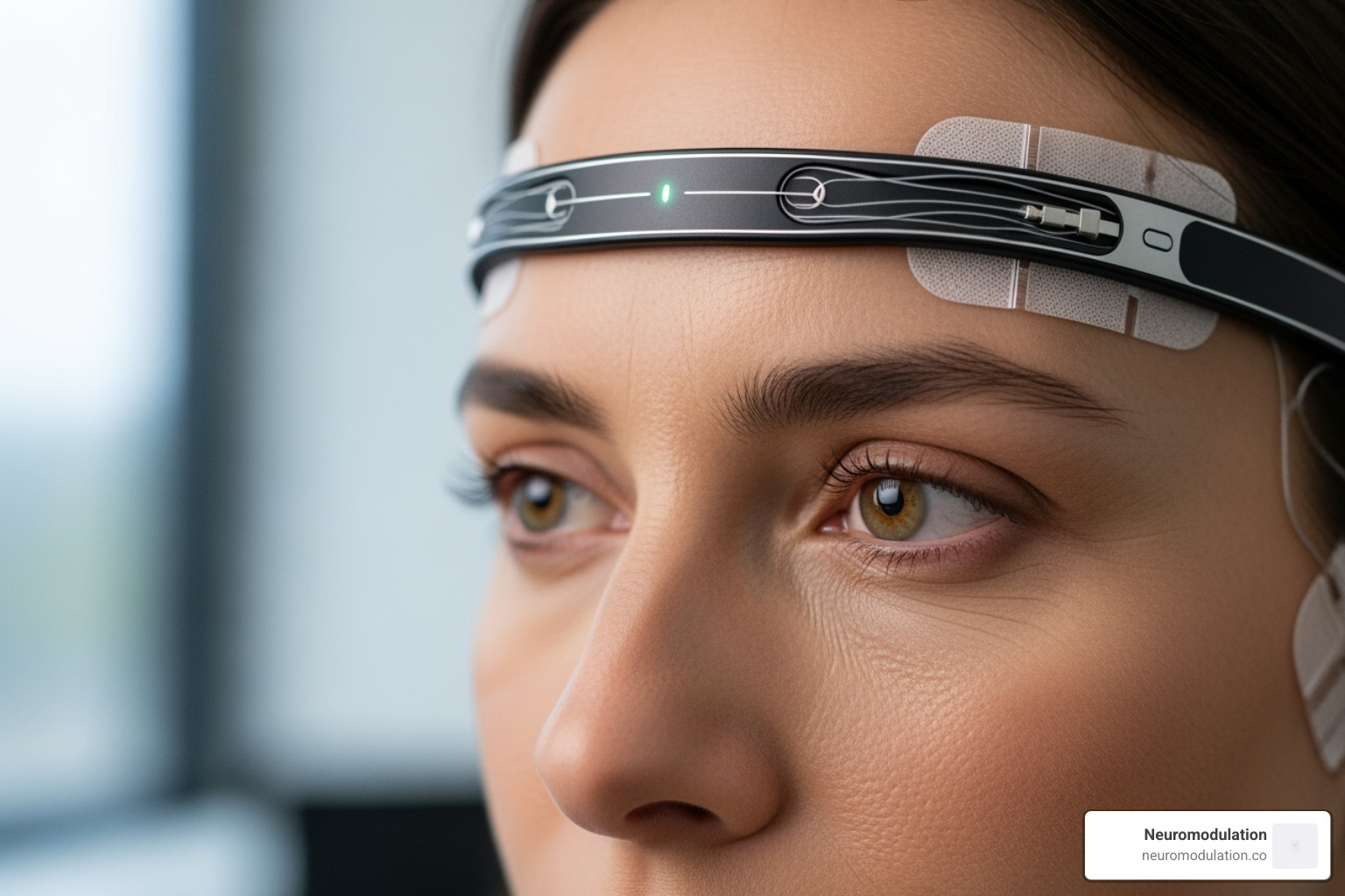 Wearable neuromodulation device applied to the forehead - neuromodulation for headache