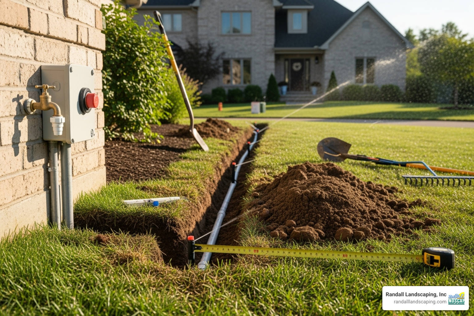 diagram of a small, medium, and large lawn with sprinkler layouts - average cost of inground sprinkler system