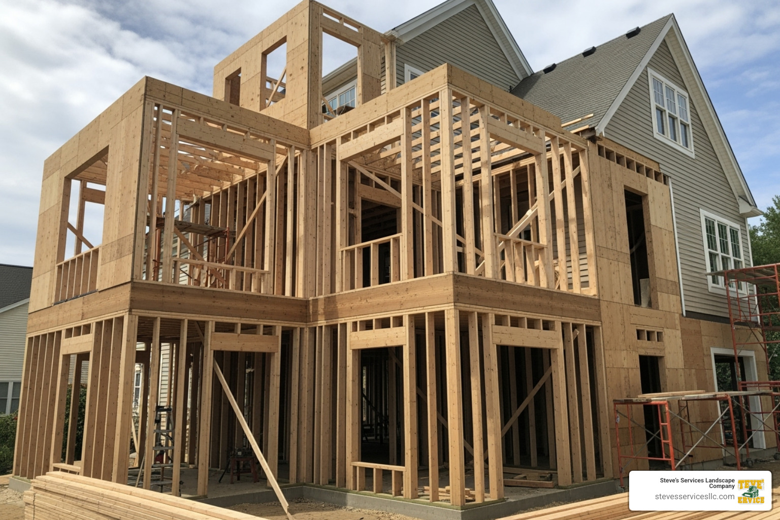 Complex home addition under construction - renovation general contractor