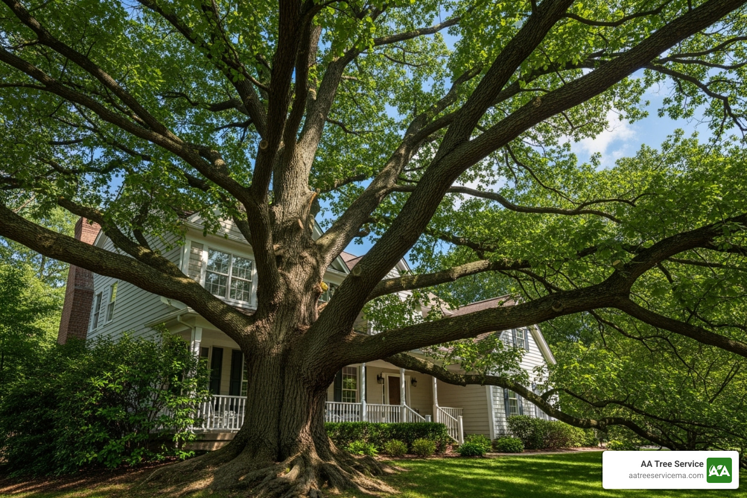 very large, difficult-to-access tree near a house - tree crown reduction very large, difficult-to-access tree near a house - tree crown reduction