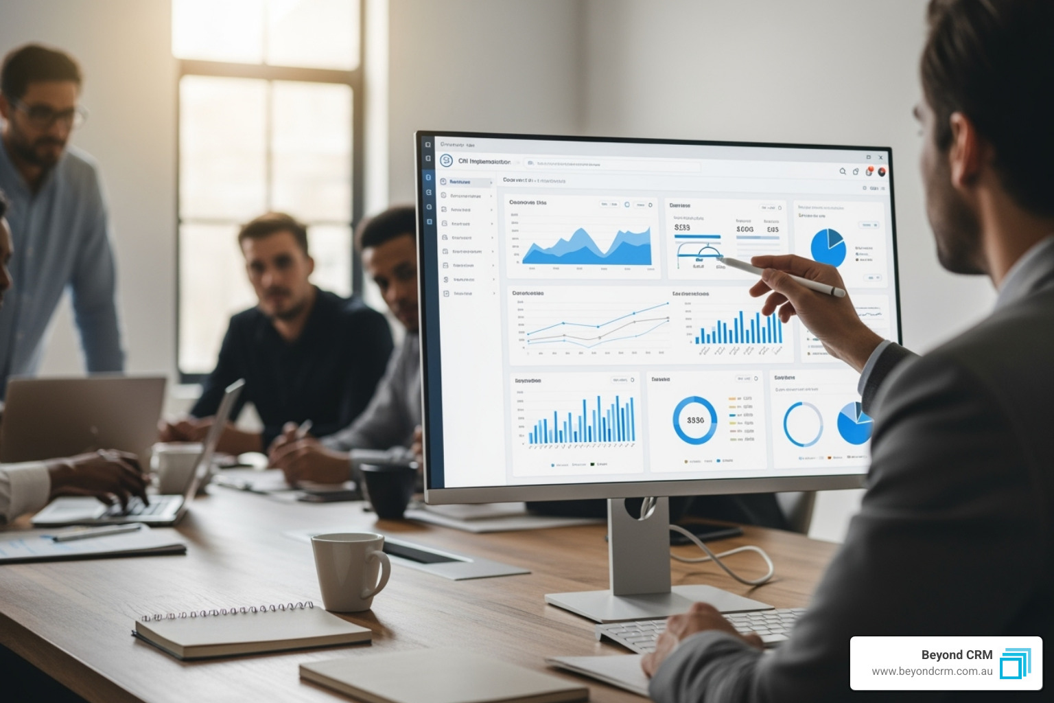 Dashboard customised in Microsoft Dynamics 365 showing sales and service KPIs