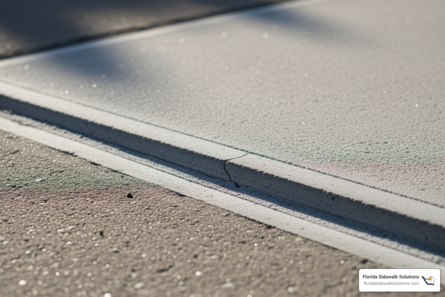 clean, precise, and tapered result of Florida Sidewalk Solutions' cutting method - Concrete grinding solutions