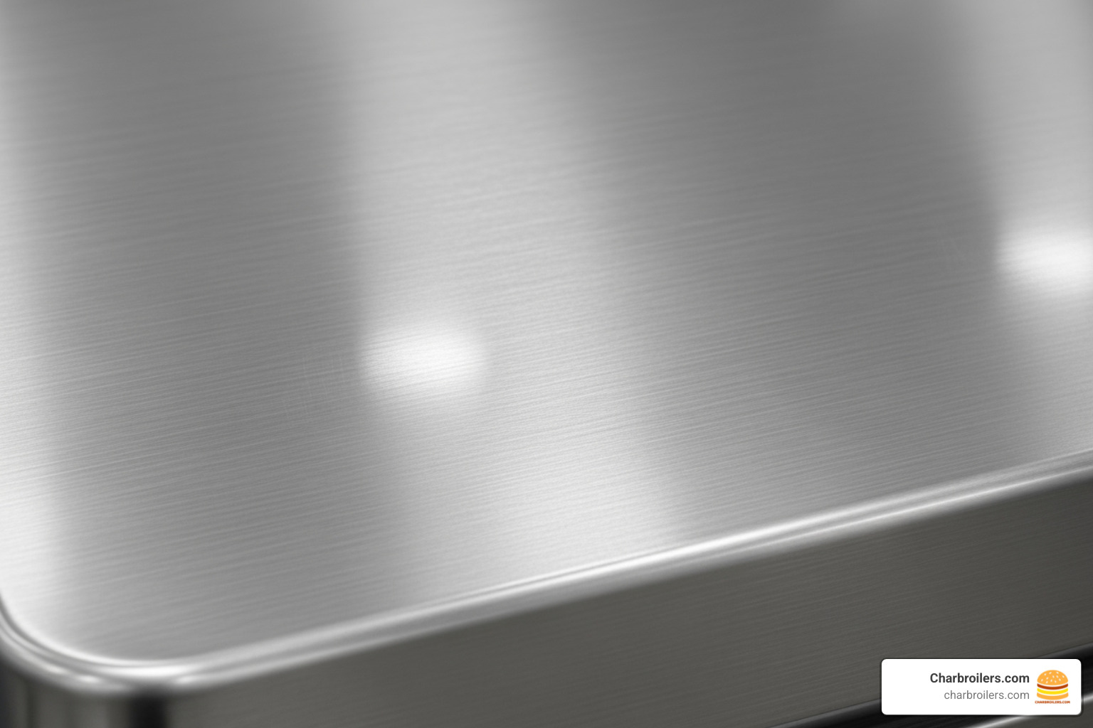 close-up on the brushed finish of a stainless steel freezer lid - commercial chest freezer stainless steel