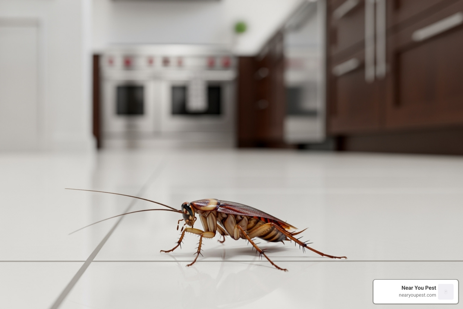 Cockroach pest control treatment in a Sacramento home