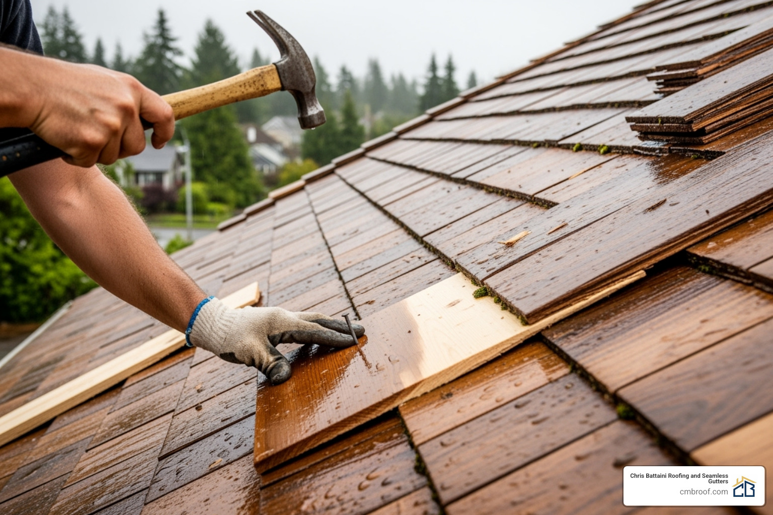 roofer nailing cedar shake - can you use roofing nails for cedar shakes