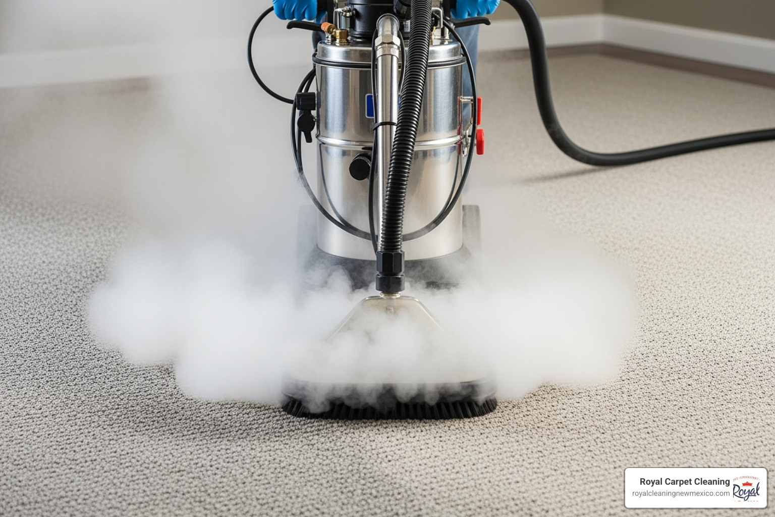 steam cleaner in action on a carpet - carpet cleaning service albuquerque nm