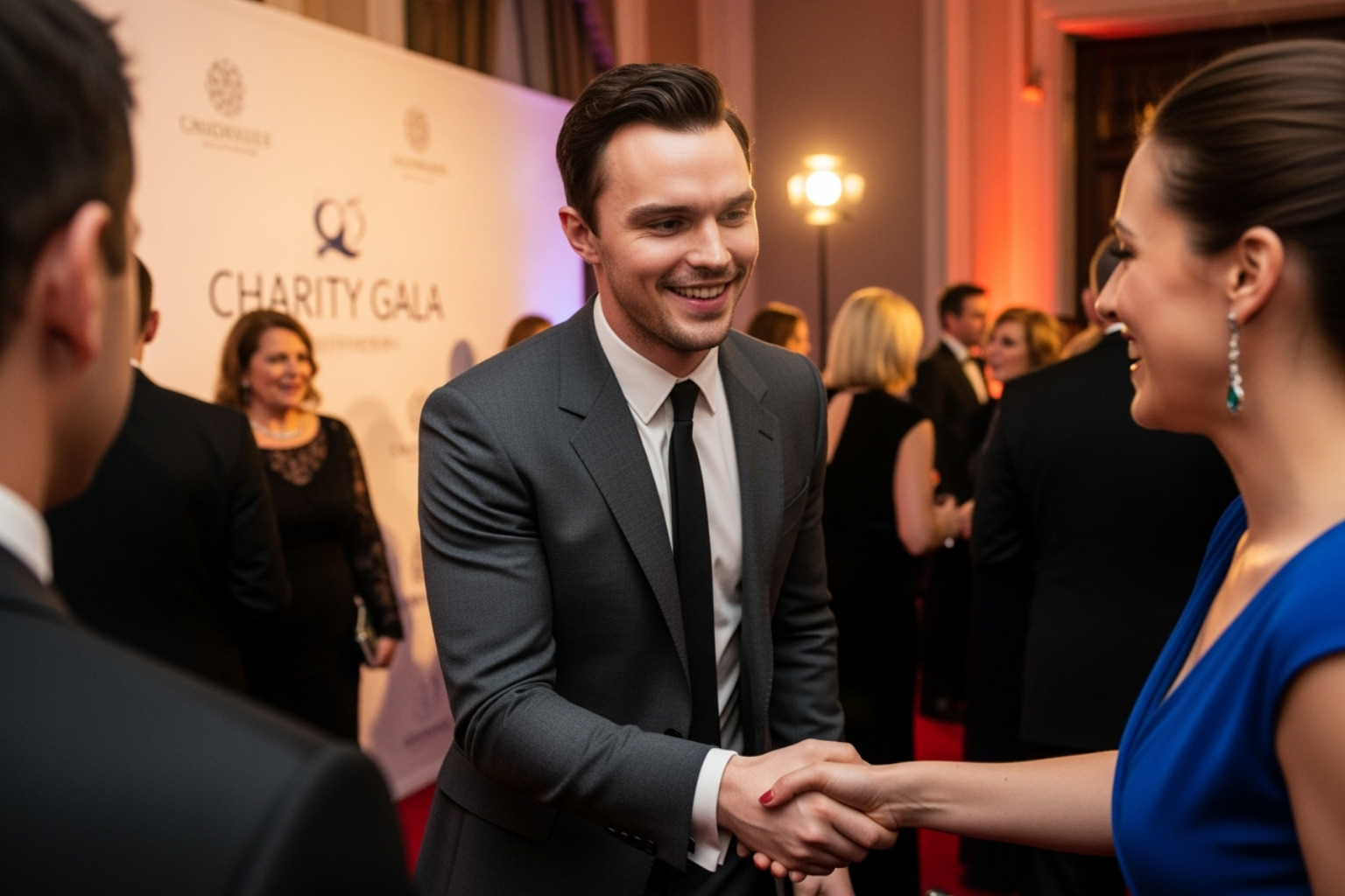 Nicholas Hoult at a charity event -  nicholas hoult