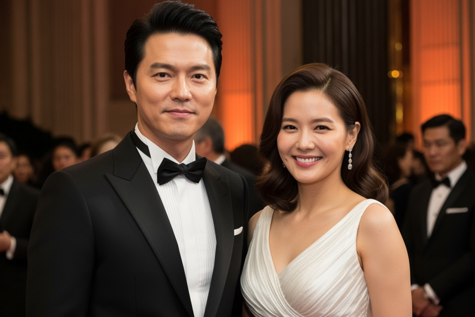 Lee Byung-hun with his wife, actress Lee Min-jung, at an event, showcasing his personal life. - lee byung-hun