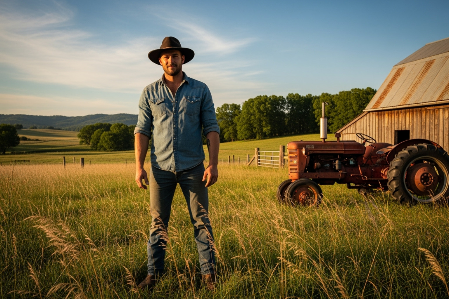 Hayden Christensen on his farm - hayden christensen