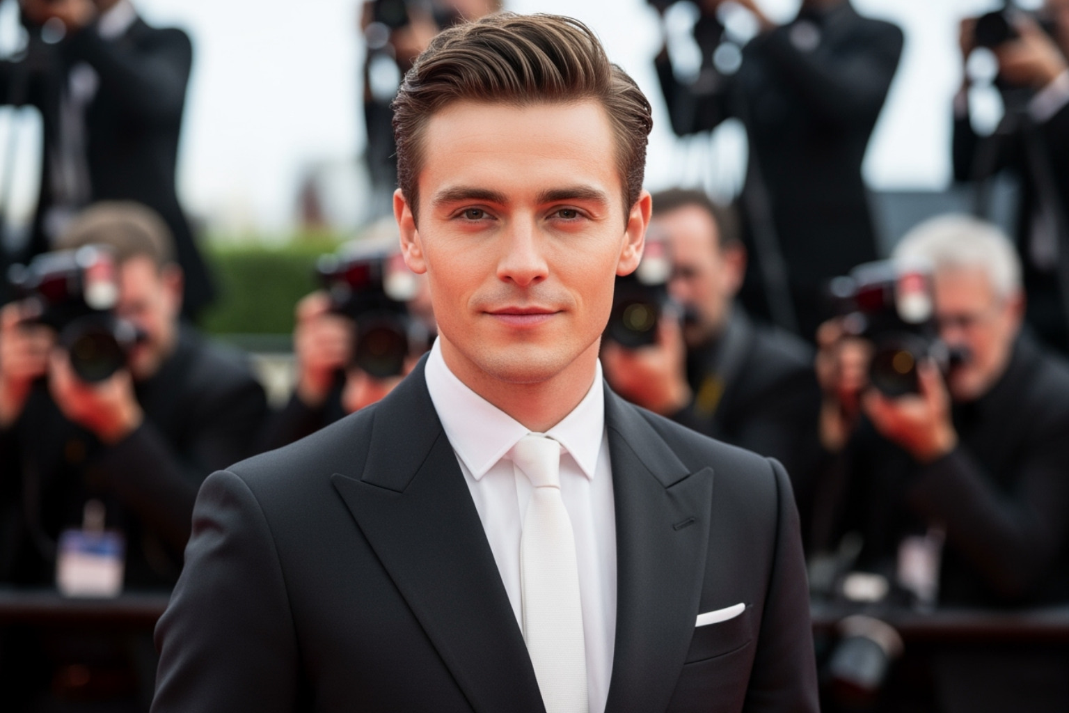 Louis Partridge attending a public event in a fashionable suit. - louis partridge