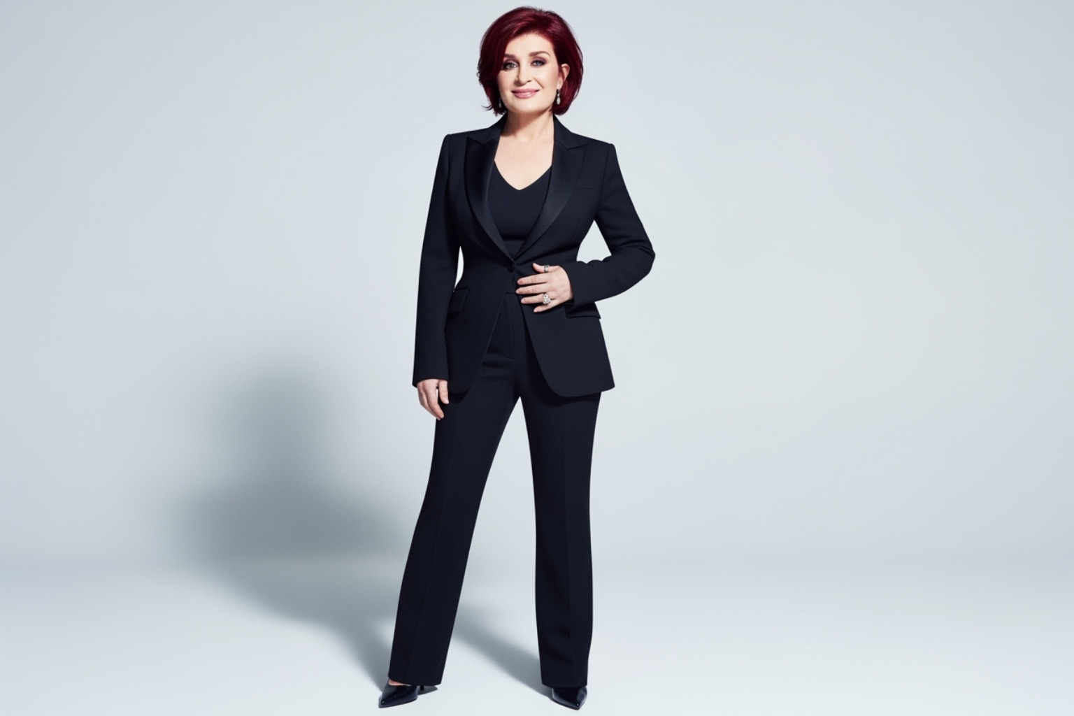 Sharon Osbourne showing her weight loss change - sharon osbourne