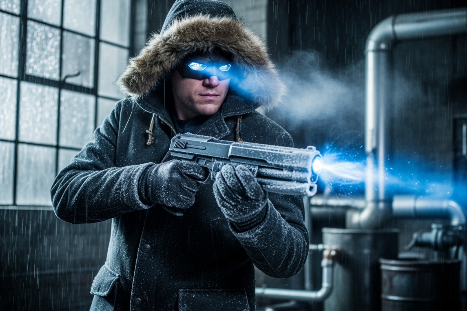 Wentworth Miller as the DC villain Captain Cold, holding his cold gun, in a scene from 'The Flash'. - wentworth miller movies and tv shows