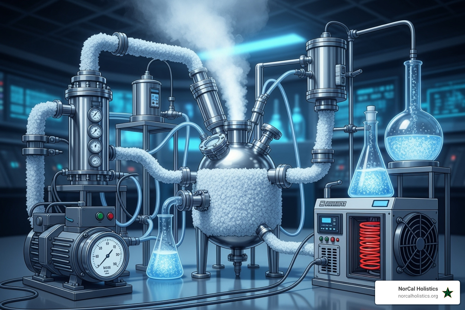 illustrating a stylized cold extraction process - cold fire juice