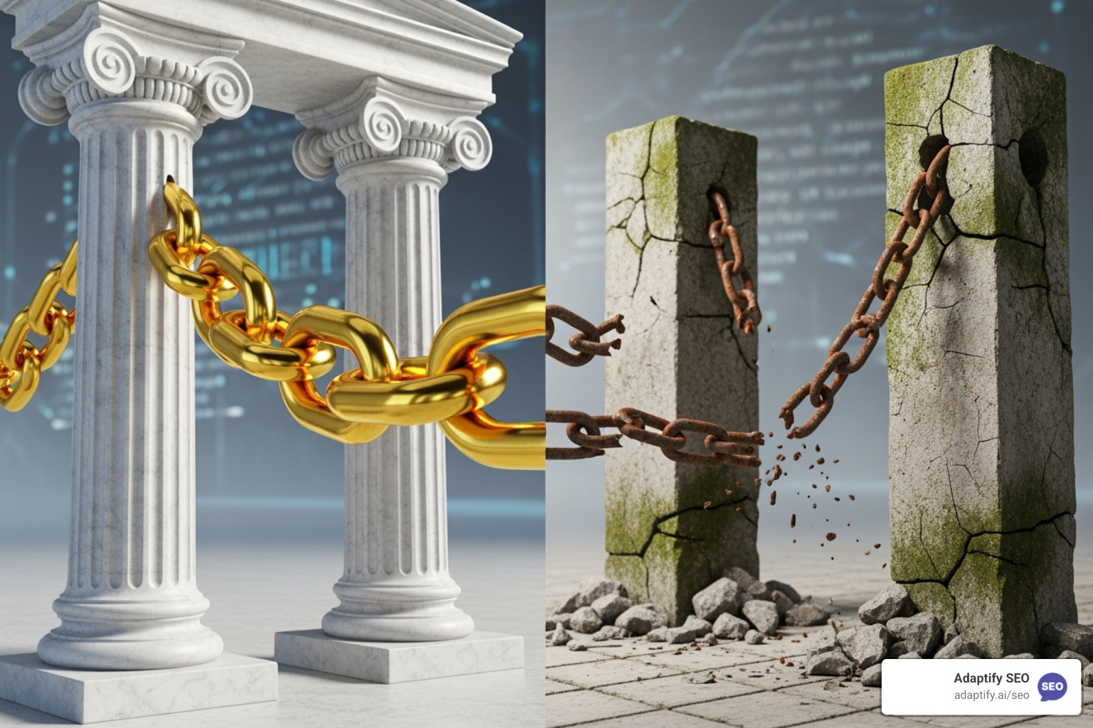 illustrating the difference between a high-authority link and a low-quality link - backlinking agency