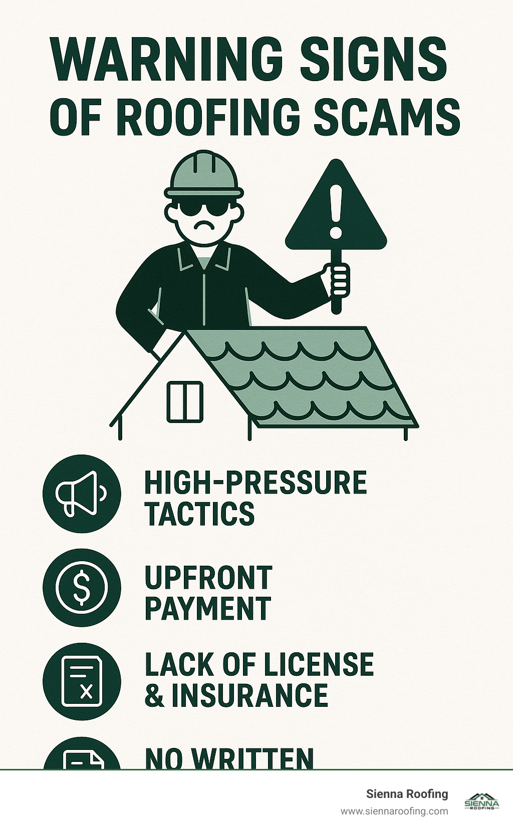 warning signs of roofing scams - roofing company