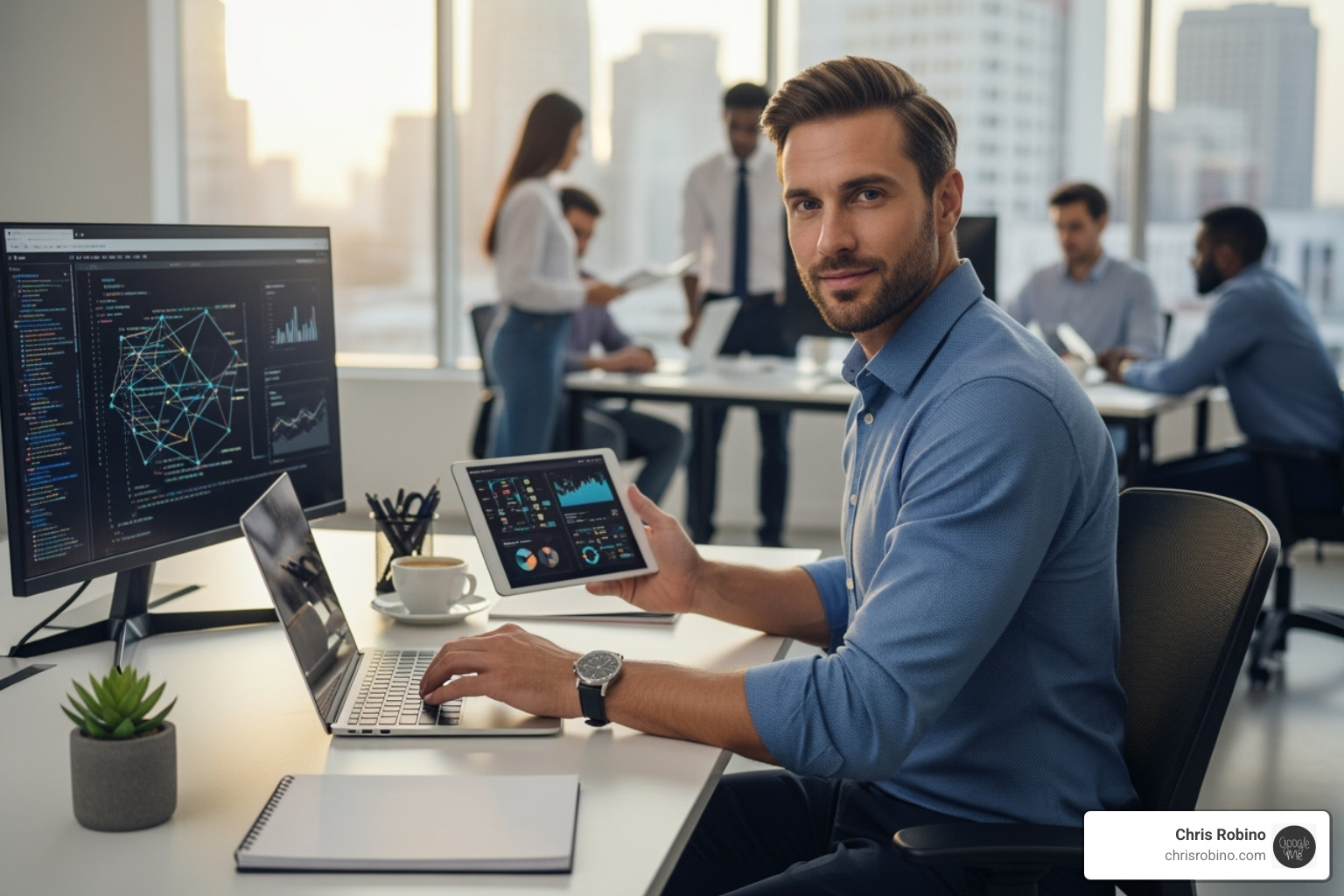 dashboard showing various tech services like cloud, data, and security icons - tech consultant
