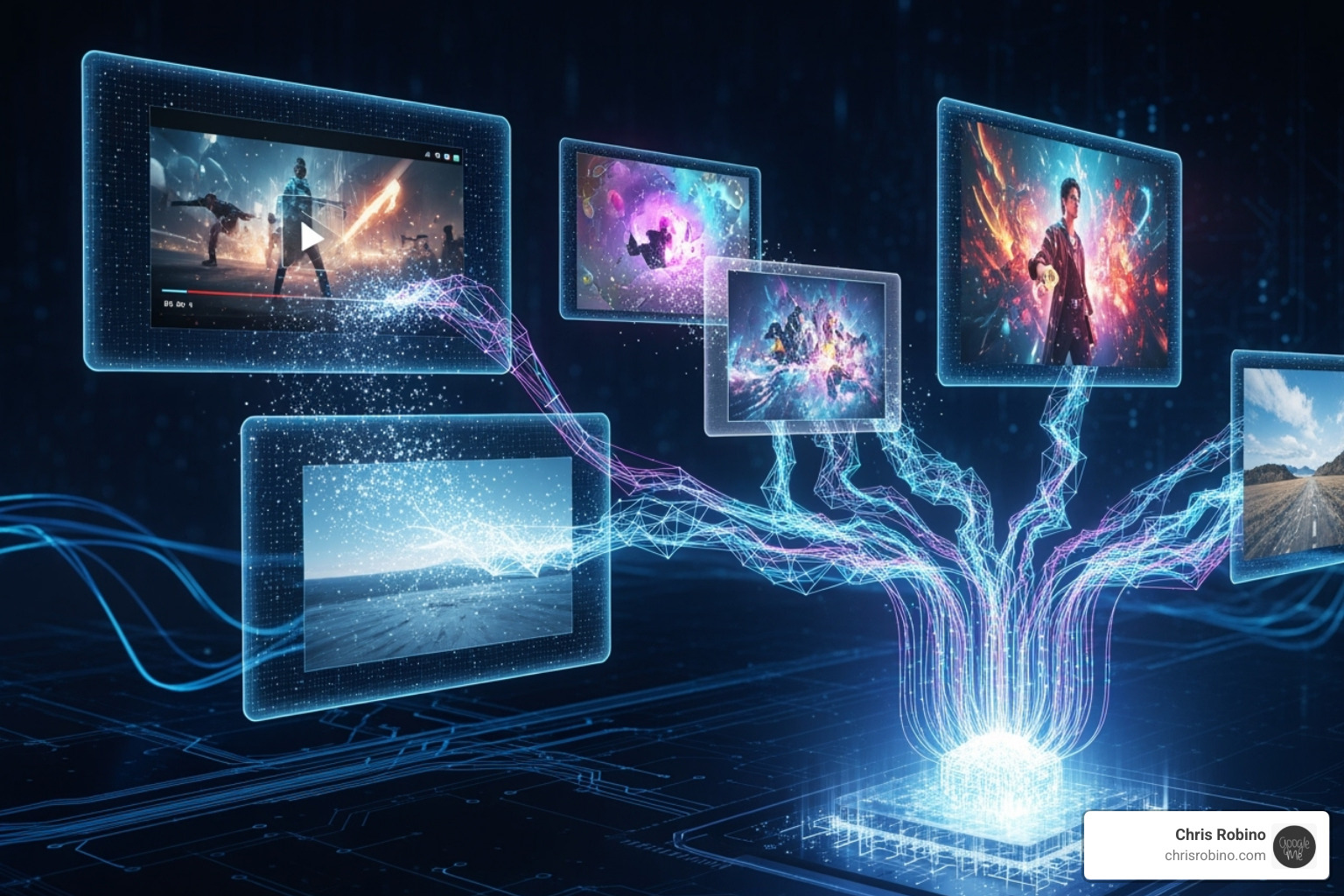 Illustration of AI-driven content creation - media production industry trends 2023