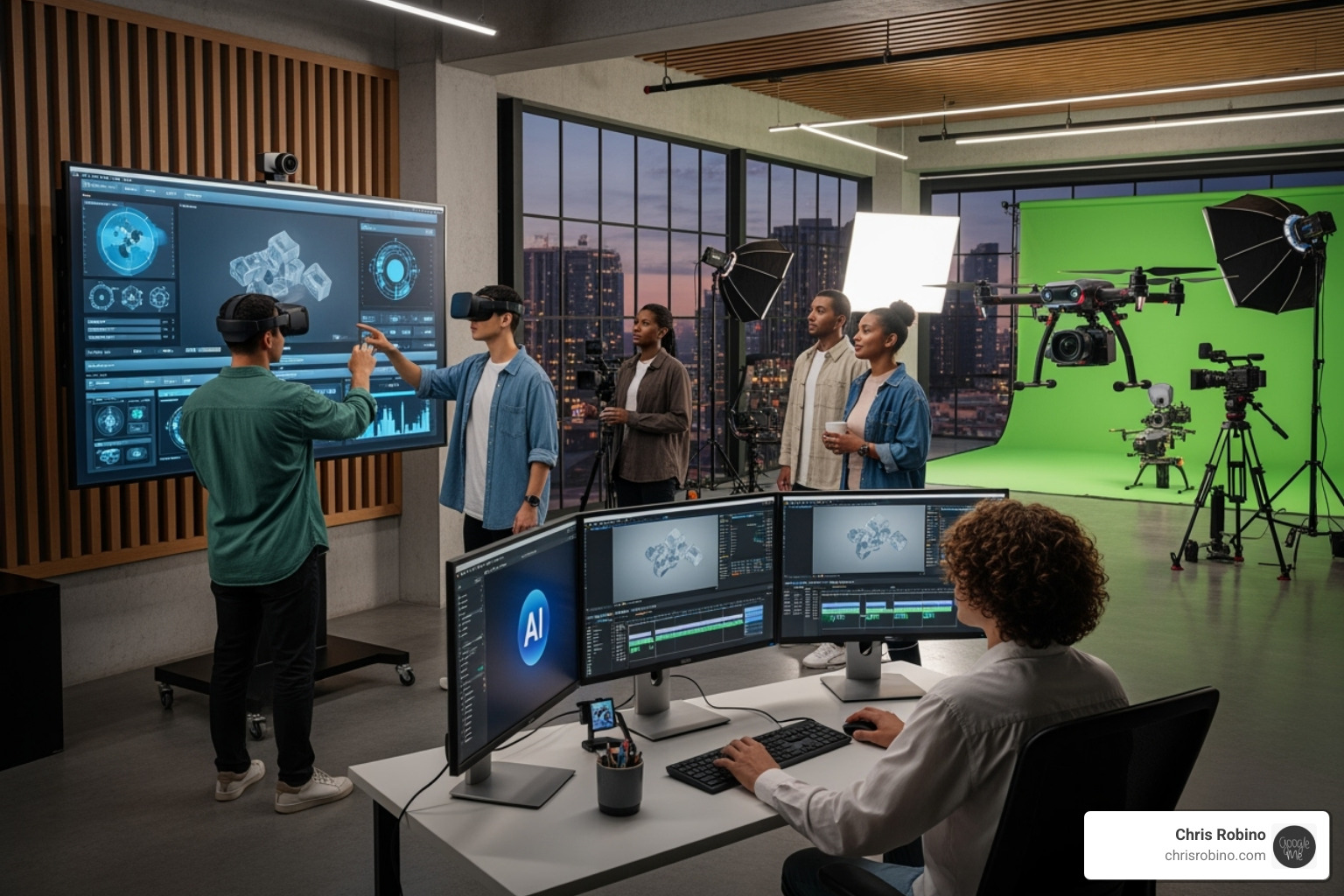 Film set utilizing sustainable practices - media production industry trends 2023